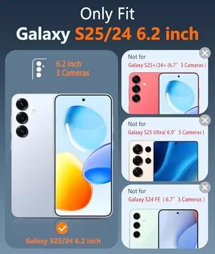 Samsung Galaxy S25 Gʻilofi uchun FNTCASE: Harbiy Darajadagi Tomchidan Himoya Sariqlikka Qarshi Mobil Telefon Qopqog'i - Mustahkam Zarbga Qarshi Himoya Bumper Shaffof G'iloflar (Yaltiroq) - 2
