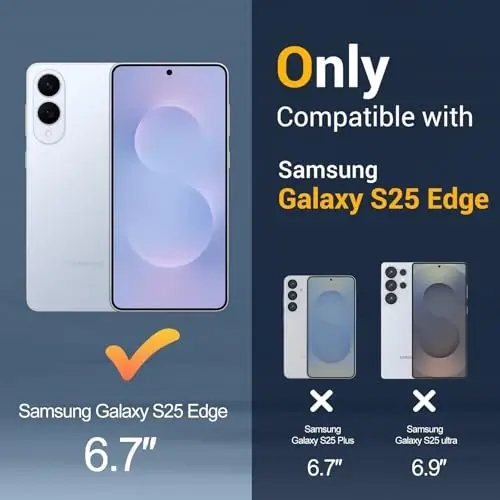 Temdan for Samsung Galaxy S25 Edge Case [Compatible with MagSafe] [Military-Grade Drop Protection] [Anti-Fingerprint] [Anti-Scratch] Slim Silky-Soft Touch Translucent Matte Sleeve Case, Black - TEMDAN (1)