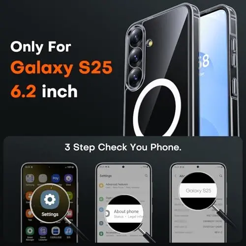 Samsung Galaxy S25 için TOCOL Manyetik Kılıf, Geliştirilmiş Tam Kamera Koruması, Magsafe Uyumlu, Düşme Korumalı İnce Şeffaf Kapak, Samsung Galaxy S25 6.2 İnç için (Şeffaf) - TOCOL (1)