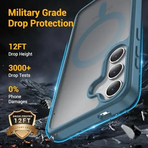 Temdan for Samsung Galaxy S25 Plus Case,Slim Silky-Soft Touch Translucent Matte Sleeve Case, Blue - 3