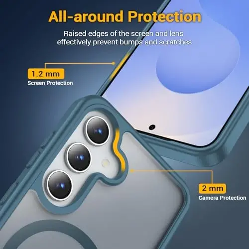 Temdan for Samsung Galaxy S25 Plus Case,Slim Silky-Soft Touch Translucent Matte Sleeve Case, Blue - 5
