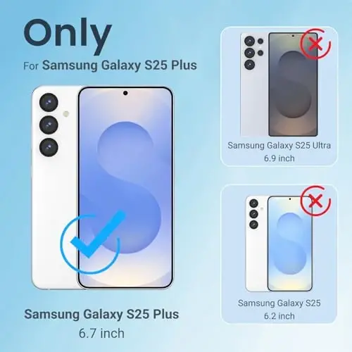 Temdan for Samsung Galaxy S25 Plus Case Clear, [Wireless Charging][Anti-Yellowing][Military-Grade Protection] Shockproof Slim Magnetic Phone Sleeve Case for Samsung Galaxy S25 Plus, Transparent - TEMDAN (1)