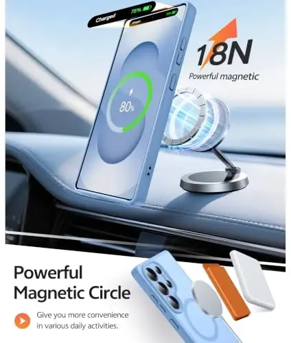 Samsung Galaxy S25 Ultra uchun FNTCASE g‘ilofi: [Magsafe bilan mos] [Kamerani to‘liq himoyalash] [Ekran himoyachisi] bilan yarim shaffof mat g‘iloflar, Harbiy darajadagi zarbaga chidamli himoya telefon qopqog‘i - 3