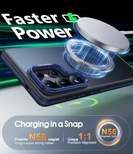 Samsung Galaxy S25 Ultra uchun JAME gʻilofi, [Magsafe bilan mos], [Harbiy darajadagi himoya], [Kamera stend himoyasi bilan] zarbaga chidamli ingichka telefon gʻilofi Samsung Galaxy S25 Ultra uchun, koʻk - 6