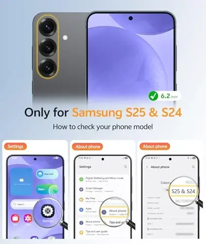 FNTCASE for Samsung Galaxy S25/S24 Case, Fit for Magsafe, Screen Protector | Translucent Matte Magnetic Back, 14FT Military Grade Drop Protection, Shockproof Protective Phone Cover, Purple - 2