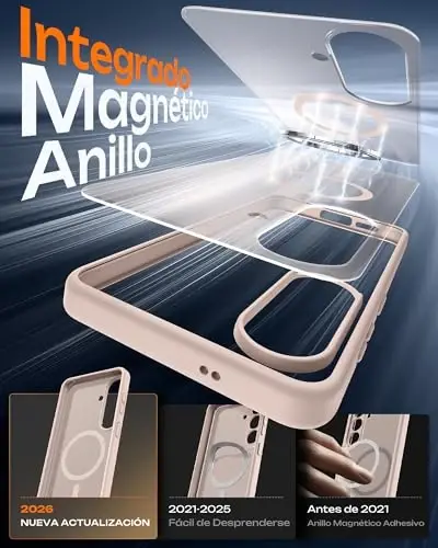 Samsung Galaxy S26 Kılıfı için TOCOL, Magsafe ile Uyumlu, Tam Kamera Koruması, Dahili Manyetik Halka, Düşme Koruması, S26 6.3 inç için Yarı Saydam Mat Telefon Kılıfı (Çöl Rengi) - 3