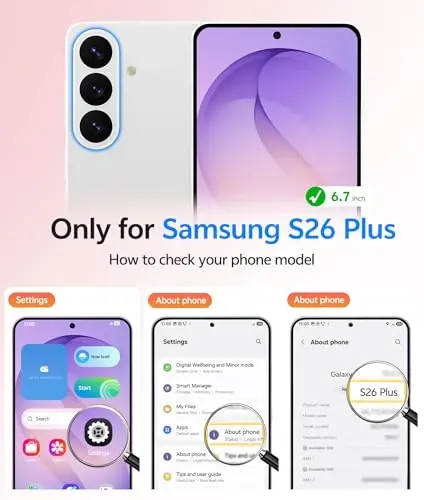 Samsung Galaxy S26+ Plus G‘ilof uchun FNTCASE: [Magsafe uchun mos] [To‘liq kamera himoyasi + Ekran himoyachisi] Shaffof matli Harbiy daraja - S26 Plus uchun zarbaga chidamli himoya telefon qopqog‘i - Binafsharang - FNTCASE (1)