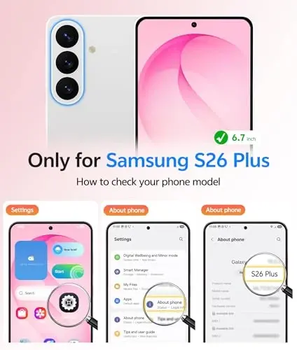 FNTCASE for Samsung Galaxy S26 Plus Case, Fit for Magsafe, Screen Protector | Full Camera Protection, Translucent Matte, 14FT Military Grade Drop Proof, Shockproof Protective Phone Cover, Hot Pink - 2