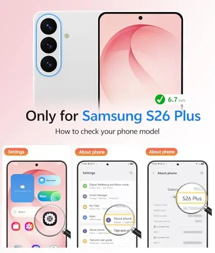 FNTCASE for Samsung Galaxy S26 Plus Case, Fit for Magsafe, Screen Protector | Full Camera Protection, Translucent Matte, 14FT Military Grade Drop Proof, Shockproof Protective Phone Cover, Light Pink - 2
