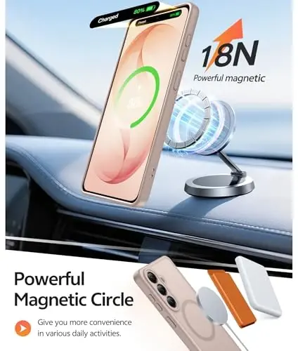 Samsung Galaxy S26 uchun FNTCASE g‘ilofi: [Magsafe uchun mos] [To‘liq kamera himoyasi va ekran himoyachisi] Shaffof matli harbiy darajadagi - Samsung S 26 uchun zarbaga chidamli himoya telefon qopqog‘i - Cho‘l oltini - 3