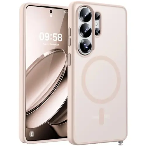 Samsung Galaxy S26 Ultra için TOCOL Kılıf, Magsafe Uyumlu, Dahili Mıknatıslar, Düşmeye Karşı Koruma, S26 Ultra 6.9 inç Telefon Kılıfı için İnce Yarı Saydam Mat (Çöl Rengi) 