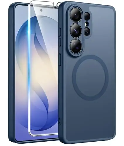 FNTCASE for Samsung Galaxy S26 Ultra Case, Compatible with Magsafe Blue | Screen Protector, Full Camera Protection, Translucent Matte, 14FT Military Grade Drop Proof, Protective Phone Cover 