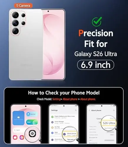 Samsung Galaxy S26-Ultra Kılıfı için FNTCASE: Ekran Koruyuculu ve Lens Korumalı Mat Manyetik Yarı Saydam Telefon Kılıfı, Magsafe Uyumlu Sağlam Koruyucu Kapak (C-Buzlu Pembe Manyetik) - FNTCASE (1)
