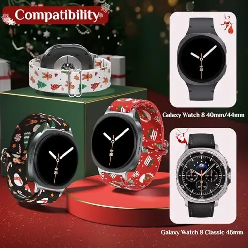 Samsung Galaxy Saat Kordonları Kadınlar için LETOID, Samsung Galaxy Watch 8/7/6/5/4/FE, Active 2 için Tasarlanmış Bling Esnek Naylon Kayış – Yumuşak, Nefes Alabilir, Ayarlanabilir, Simli Elastik Bileklik - 2