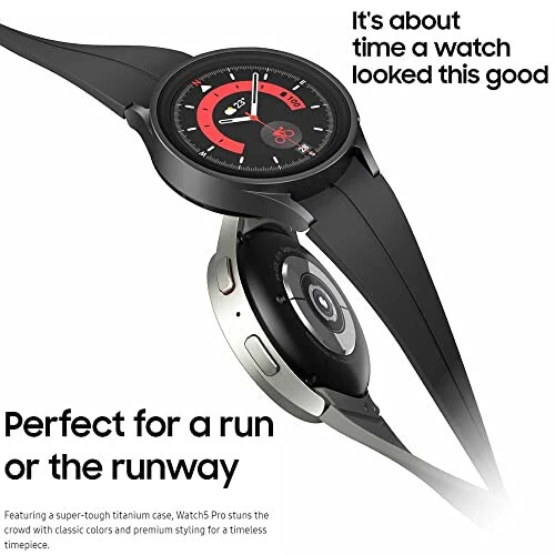 SAMSUNG Galaxy Watch 5 Pro 45mm Bluetooth Smartwatch с отслеживанием тела, здоровья, фитнеса и сна, черный (восстановленный) - 12