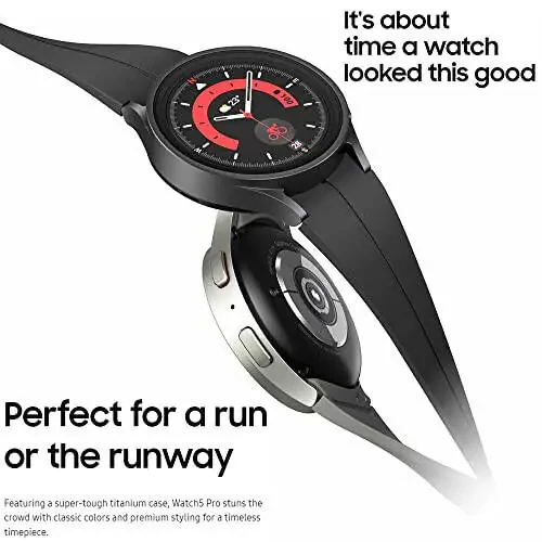 SAMSUNG Galaxy Watch 5 Pro 45mm Bluetooth Smartwatch с отслеживанием тела, здоровья, фитнеса и сна, черный (восстановленный) - 12