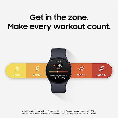 SAMSUNG Galaxy Watch 6 40mm Bluetooth aqlli soati, Fitness Tracker, Shaxsiylashtirilgan yurak urish zonaslari, Ilg'or uyqu murabbiyligi, Yurak monitori, BIA sensori, AQSh versiyasi, Oltin (yangilangan) - 5