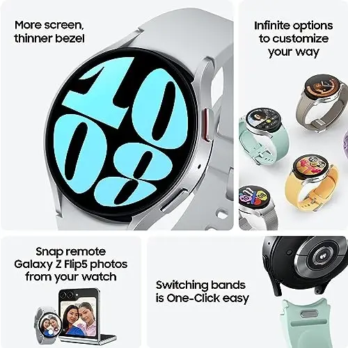Samsung Galaxy Watch 6 40mm LTE Smartwatch, Fitness Tracker, Moslashtirilgan HR Zonalar, Uyqu bo'yicha ilg'or trening, Yurak monitori, Sog'lomlik haqida tushuncha uchun BIA sensori, Katta ekran, AQSh versiyasi, Oltin - 2