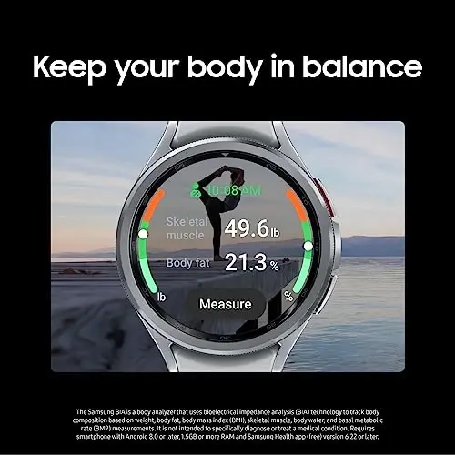 SAMSUNG Galaxy Watch 6 Bespoke Edition 47mm Exclusive Bluetooth Smartwatch, Health, Fitness, Sleep, HR Tracker, Improved Battery, Sapphire Crystal Glass, US Version, Black D-Buckle Band, Hybrid Camel - 4