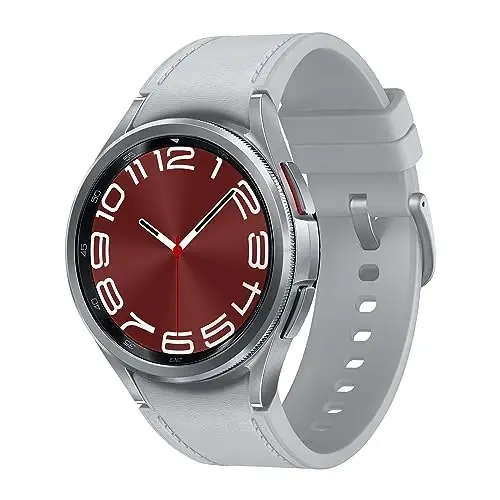 SAMSUNG Galaxy Watch 6 Classic 43mm Bluetooth Akıllı Saat, Döner Çerçeve, Fitness Takibi, Kişiselleştirilmiş HR Bölgeleri, Gelişmiş Uyku Koçluğu, Kalp Monitörü, BIA Sensörü, Sağlık İçgörüleri, ABD Versiyonu Gümüş 