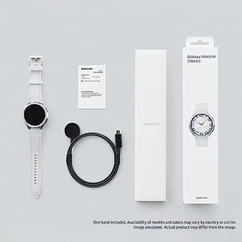 Samsung Galaxy Watch 6 Classic 47mm Bluetooth Smartwatch, Aylanadigan Bezel, Fitness Tracker, Shaxsiy HR Zonalar, Uyquni Ilg'or Murabbiyligi, Yurak Monitori, BIA Sensor, Sog'liqni Saqlash Haqida Tushunchalar, AQSh, Versiya, Kumush - 3