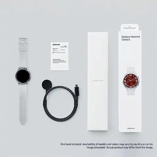 Samsung Galaxy Watch 6 Classic 47mm LTE Smartwatch, Aylanuvchi Bezel, Fitness Tracker, Shaxsiy HR Zonalari, Uyqu bo'yicha ilg'or murabbiylik, Yurak monitori, BIA sensori, Sog'liqni saqlash bo'yicha tushunchalar, AQSh versiyasi, Kumush - 3
