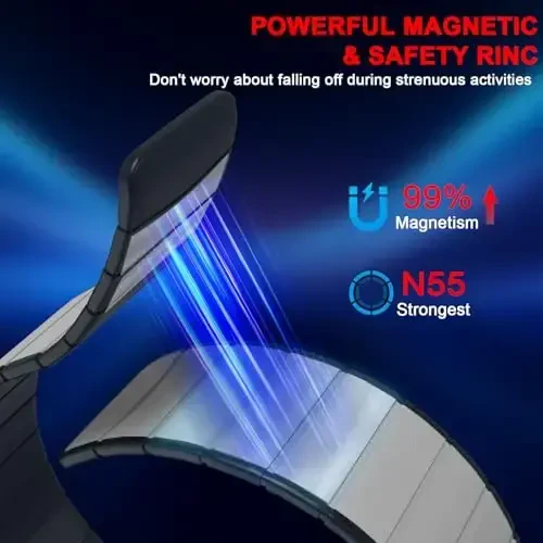 Samsung Galaxy Watch 7 Ultra 47mm bilan mos keladigan magnitli soat tasmasi, suv o'tkazmaydigan sport silikon tasma magnitli halqa sozlanishi almashtiriladigan bilaguzuk erkaklar va ayollar uchun - 2