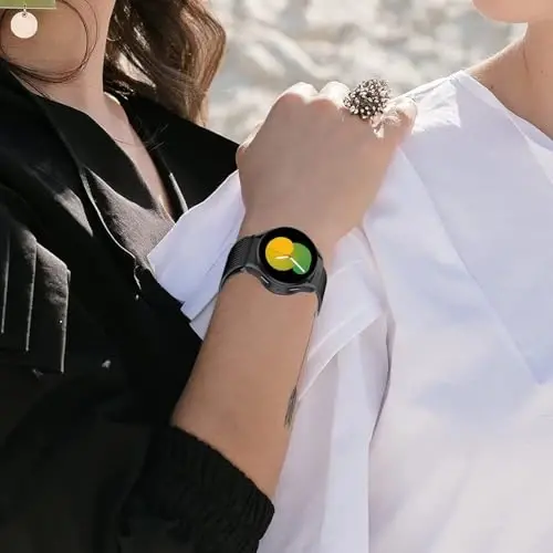 Samsung Galaxy Watch 7/6/5/4/FE uchun Milan bantlari 40mm 44mm/Classic 47mm 43mm 46mm 42mm Ayollar/Erkaklar, Samsung Galaxy Watch 5 Pro uchun magnitli halqa tasma 45mm, bo'shliqsiz metall to'rli bilaguzuk - 5