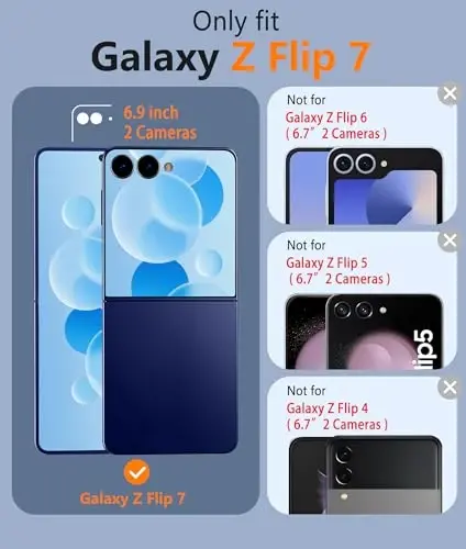 FNTCASE for Samsung Galaxy Z Flip 7 Case, Fit for Magsafe, Screen Protector | Translucent Matte, 18FT Military Grade Drop Protection, Shockproof Protective Phone Cover, Black - FNTCASE (1)
