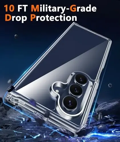 Samsung Galaxy Z-Fold-7 uchun FNTCASE g'ilofi: Harbiy darajadagi tushishdan himoya, sarg'ayishga qarshi mobil telefon muqovasi: Mustahkam zarbaga chidamli himoya bamperli shaffof telefon g'ilofi - 4