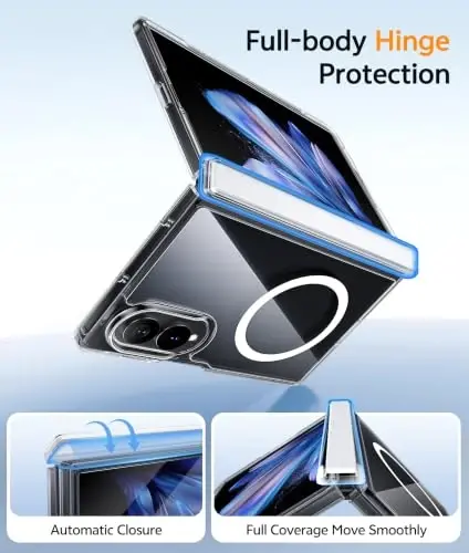FNTCASE for Samsung Galaxy Z Fold 8 Case: [Hinge Protection] Transparent Clear Cases [Compatible with Magsafe] [Screen Protector] Military Grade Shockproof Protective Phone Cover-Clear - 2