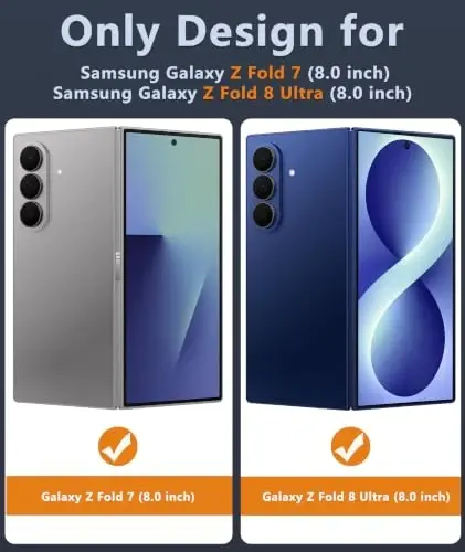 Samsung Galaxy Z Fold7 G‘ilofi uchun FNTCASE: [Magsafe uchun mos] [Ekran himoyachisi] Magnit yarim shaffof mat, Harbiy darajadagi tushishdan himoya, Z Fold 7 telefon qopqog‘i uchun zarbaga chidamli himoya (Moviy 8.0 dyuym) - 2