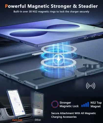 Samsung Galaxy Z Fold7 G‘ilofi uchun FNTCASE: [Magsafe uchun mos] [Ekran himoyachisi] Magnit yarim shaffof mat, Harbiy darajadagi tushishdan himoya, Z Fold 7 telefon qopqog‘i uchun zarbaga chidamli himoya (Moviy 8.0 dyuym) - 3