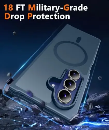 Samsung Galaxy Z Fold7 G‘ilofi uchun FNTCASE: [Magsafe uchun mos] [Ekran himoyachisi] Magnit yarim shaffof mat, Harbiy darajadagi tushishdan himoya, Z Fold 7 telefon qopqog‘i uchun zarbaga chidamli himoya (Moviy 8.0 dyuym) - 5