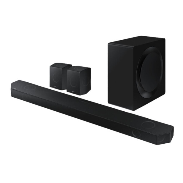 Samsung HW-Q990D - Q-seriyali - soundbar tizimi - uy kino teatri uchun - 11.1.4 kanal - simsiz - Bluetooth, Wi-Fi - Ilova bilan boshqariladigan - 656 vatt (jami) - grafit qora - 2