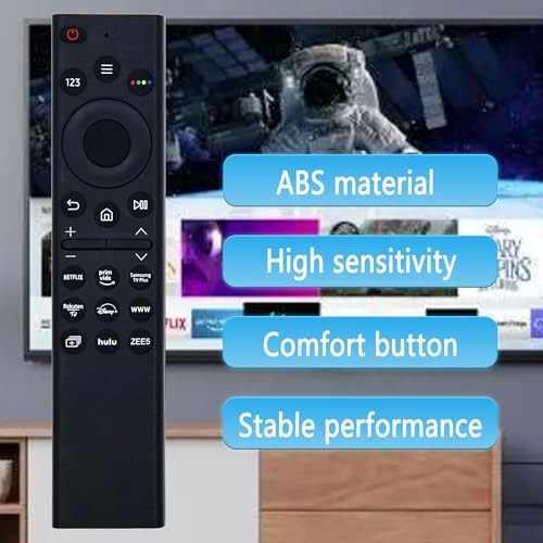 Samsung Smart TV LCD LED UHD QLED 4K HDR TVlari uchun yangi almashtiriladigan universal Samsung TV masofadan boshqarish pulti, Netflix, Samsung TV Plus, Rakuten TV uchun tez funktsiya tugmalari bilan - 4