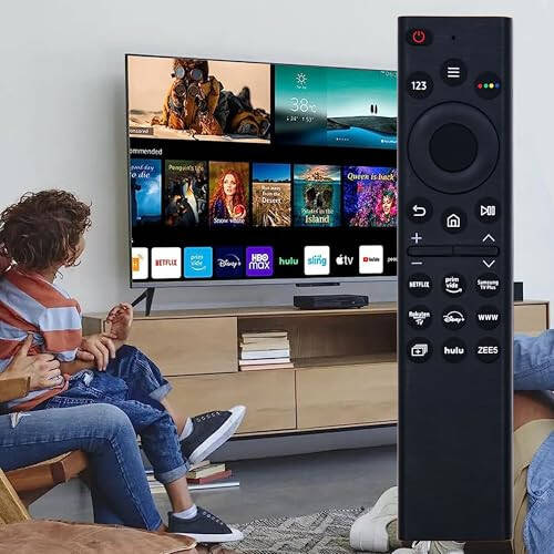 Samsung Smart TV LCD LED UHD QLED 4K HDR TVlari uchun yangi almashtiriladigan universal Samsung TV masofadan boshqarish pulti, Netflix, Samsung TV Plus, Rakuten TV uchun tez funktsiya tugmalari bilan - 7