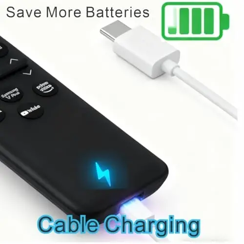 Samsung Smart TV pulti uchun almashtiriladigan quyosh batareyali pult, AI YouTube bilan | Zaryadlanuvchi, quyosh energiyasida ishlaydigan, o'z-o'zidan zaryadlanuvchi, ovozli boshqaruv, Bluetooth, 2026-2020, VG-TM2560EN, TM2360 - 4