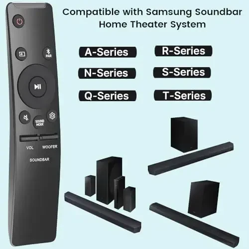Samsung Sound Bar pulti uchun, Samsung Soundbar uy teatri audio o'rab turgan ovoz karnaylar tizimini almashtirish (AH59-02767A) - 2