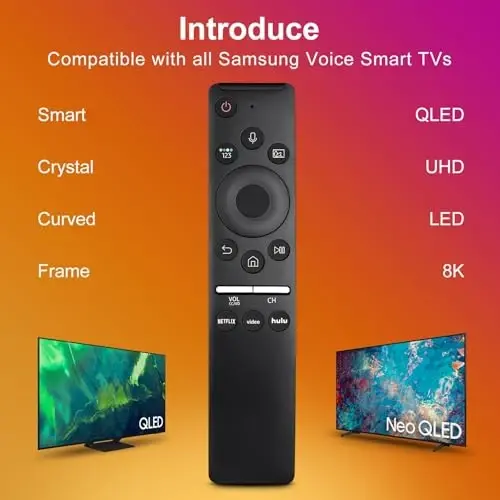 Samsung-TV-Remote Control uchun almashtiriladigan ovozli masofadan boshqarish pulti, barcha ovozli funktsiyali Samsung Smart Curved Frame QLED LED LCD 8K 4K televizorlari bilan mos keladi - 2