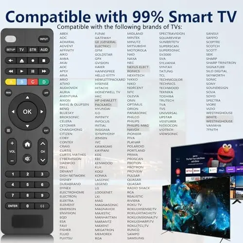 Samsung/LG/Sony/Onn/RCA/Vizio/Hisense/Sony/Philips va boshqalar uchun Universal Pult TV, DVD Blu-ray Soundbar Media Player Set-Top Box uchun, Oddiy O'rnatish, 3-Qurilma - 3