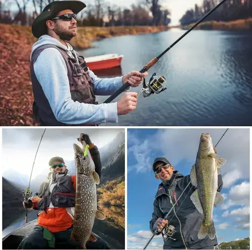 SAN LIKE Spinning Reel Fishing Reel - Silliq ishlash uglerodli tolali 40,5 funt Maksimal qarshilik sho'r suv va chuchuk suv 7+1 zanglamaydigan BB sharikli podshipnik 5,2: 1 sho'r yoki chuchuk suv uchun uzatma nisbati 4000 o'lchami - QORA - 4000 - 8