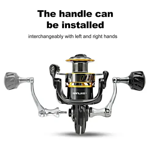 SAN LIKE Spinning Reel Fishing Reel - Smooth Performance Carbon Fiber 40.5 Lbs Max Drag Saltwater & Freshwater 7+1 Stainless BB Ball Bearing 5.2: 1 Gear Ratio for Saltwater or Freshwater Size 4000-BLACK-4000 - 5