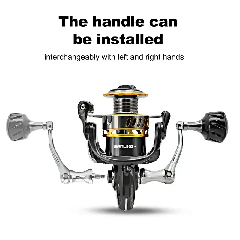 SAN LIKE Spinning Reel Fishing Reel - Smooth Performance Carbon Fiber 40.5 Lbs Max Drag Saltwater & Freshwater 7+1 Stainless BB Ball Bearing 5.2: 1 Gear Ratio for Saltwater or Freshwater Size 4000-BLACK-4000 - 5