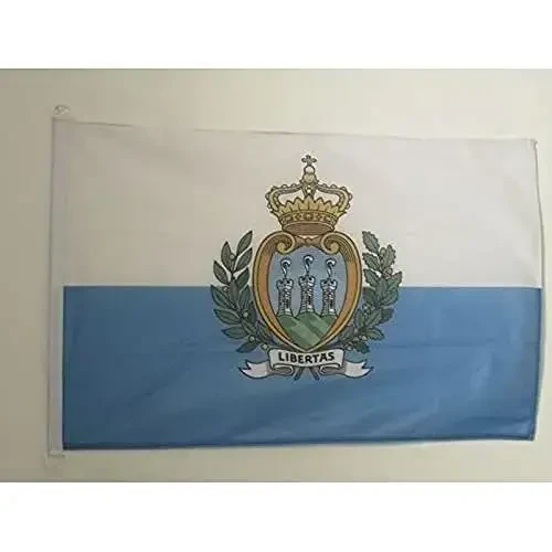 San Marino NAUTICAL Flag 18'' x 12'' - Sammarinese flags 30 x 45 cm. - Banner 12x18 in for boat - AZ FLAG 