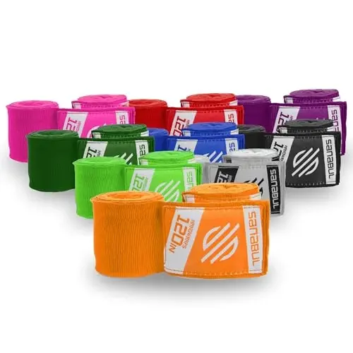 Sanabul Elastic 120 inch Boxing Hand Wraps Kickboxing Handwraps for Boxing Gloves for Men, Women, and Kids Muay Thai MMA Hand Wraps 