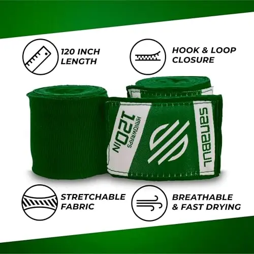 Sanabul Elastic 120 inch Boxing Hand Wraps Kickboxing Handwraps for Boxing Gloves for Men, Women, and Kids Muay Thai MMA Hand Wraps - 6