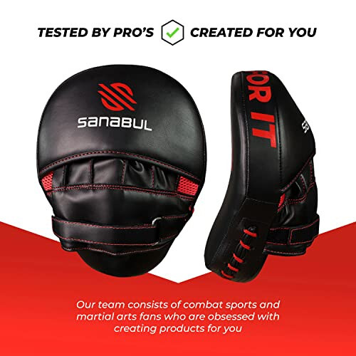 Sanabul Essential Curved Punching Mitts for Boxing and MMA | Ultimate Boxing Mitts & Pads Training Gear for Athletes | High-Performance Focus Mitts Muay Thai Pads for Sparring & Training Boxing Pads - 3