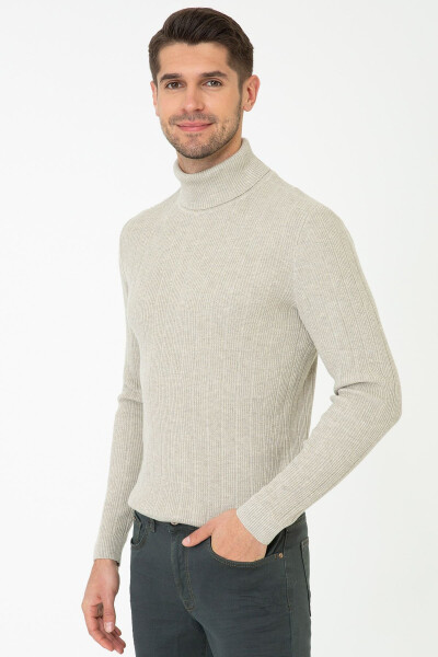 Sand-colored men's sweater G021SZ0TK.000.1277816 - 3