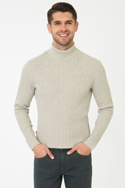 Sand-colored men's sweater G021SZ0TK.000.1277816 - PIERRE CARDIN